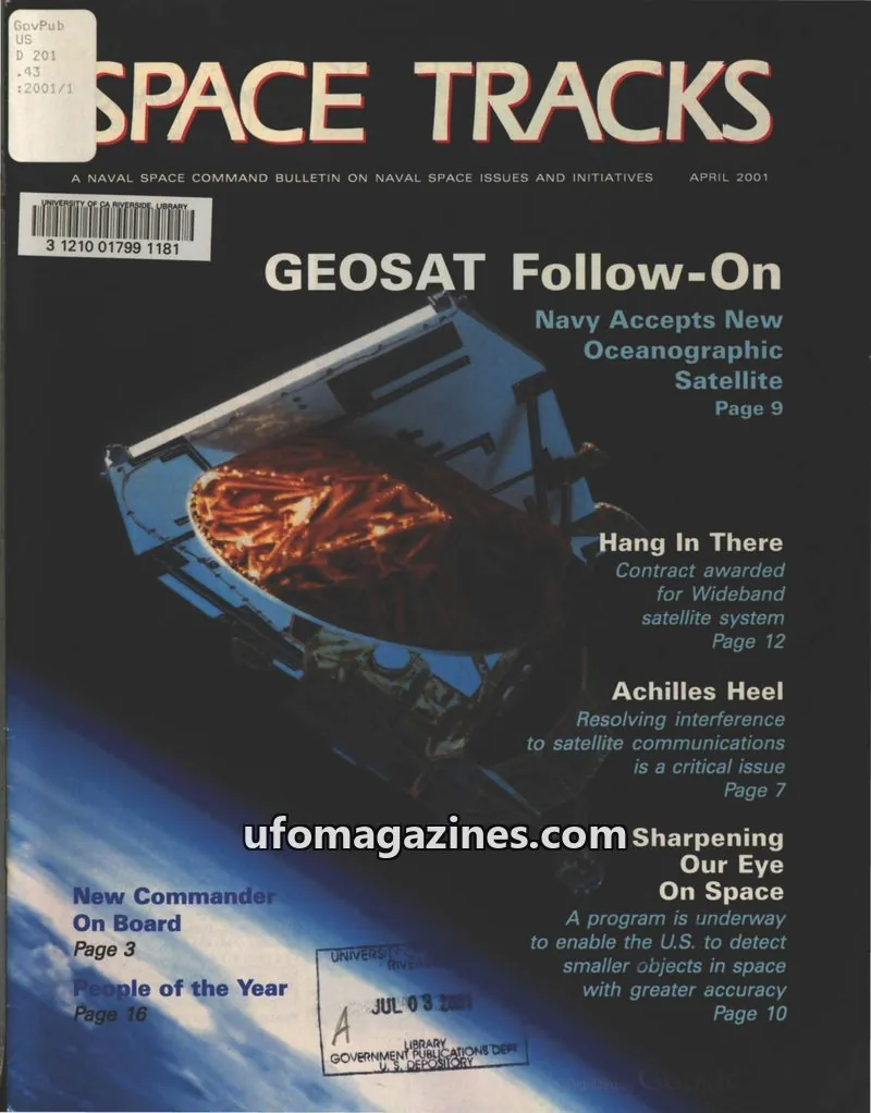 Cover of Space Tracks (US Naval Space Command) issue April 2001: SPACE TRACKS