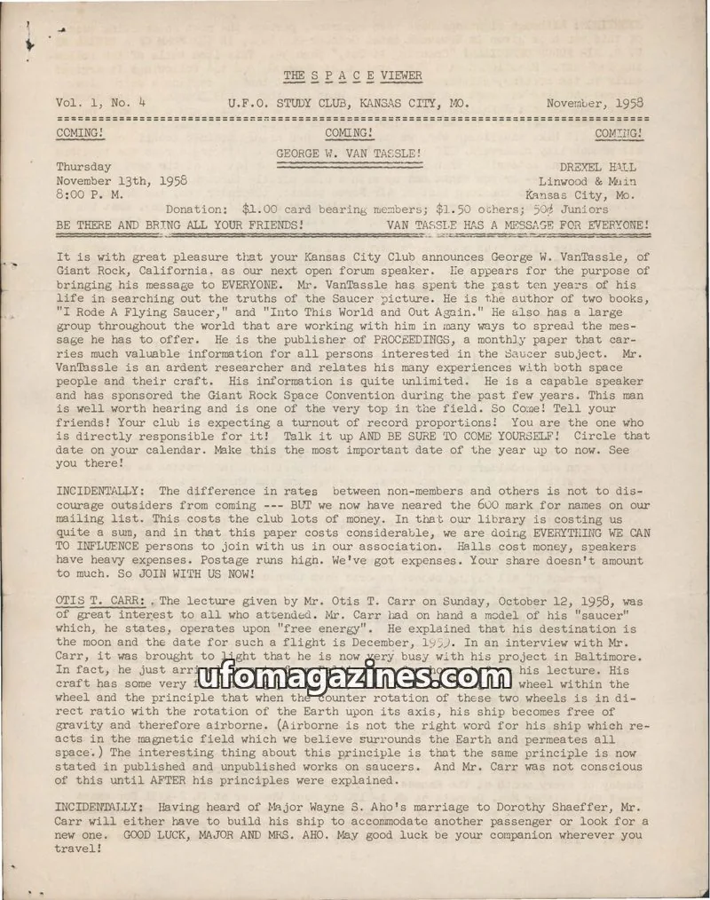 Cover of Spaceviewer, The issue Vol. 1, No. 4: THE SPACE VIEWER