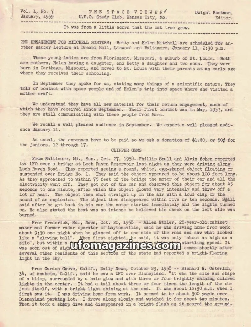 Cover of Spaceviewer, The issue Vol. 1, No. 7: THE SPACE VIEWER