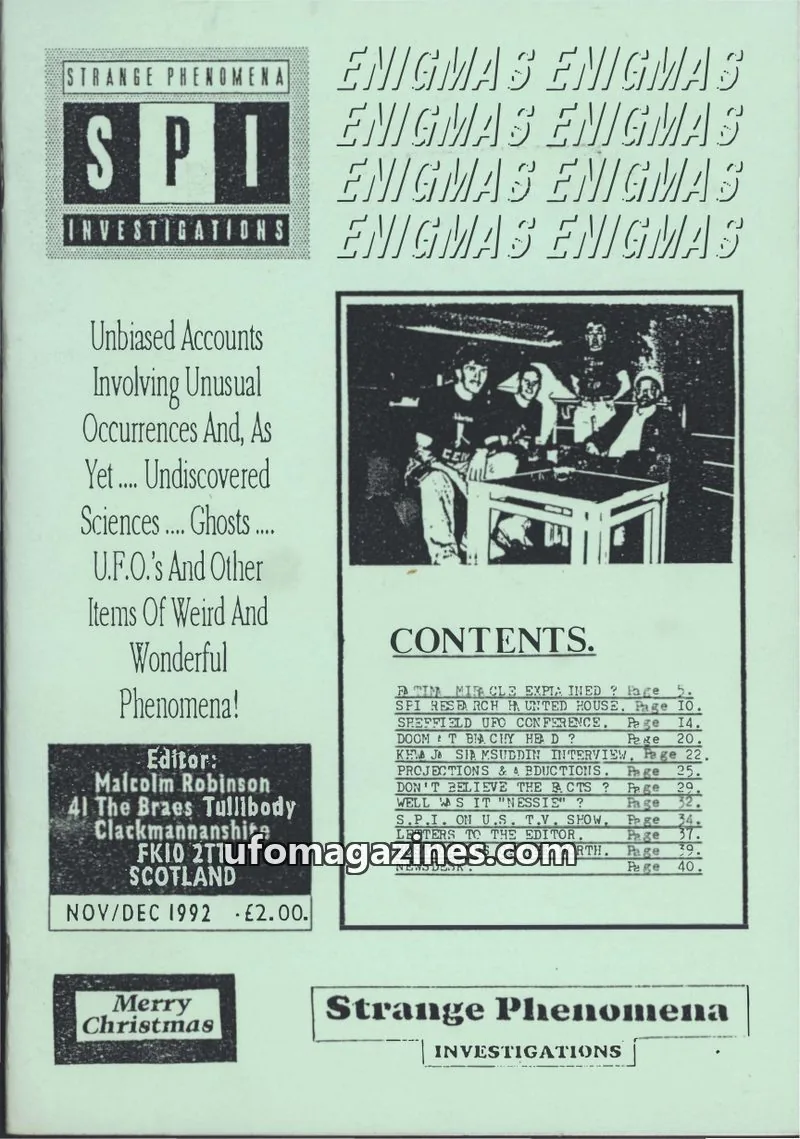 Cover of SPI Enigmas issue NOV/DEC 1992: ENIGMAS