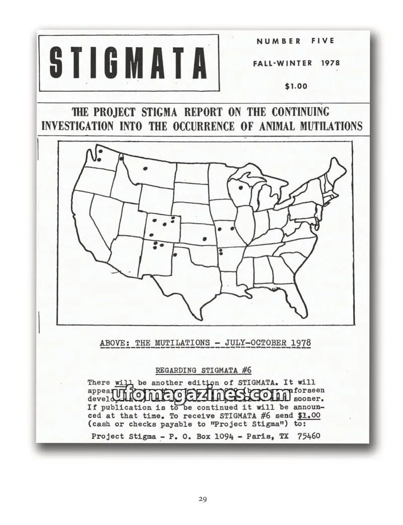 Cover of Stigmata (Animal mutilations) issue FIVE: STIGMATA