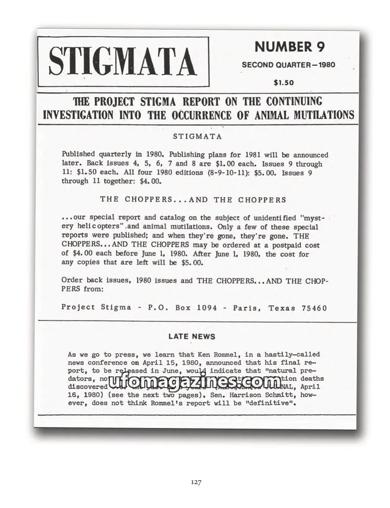 Cover of Stigmata (Animal mutilations) issue 9: STIGMATA