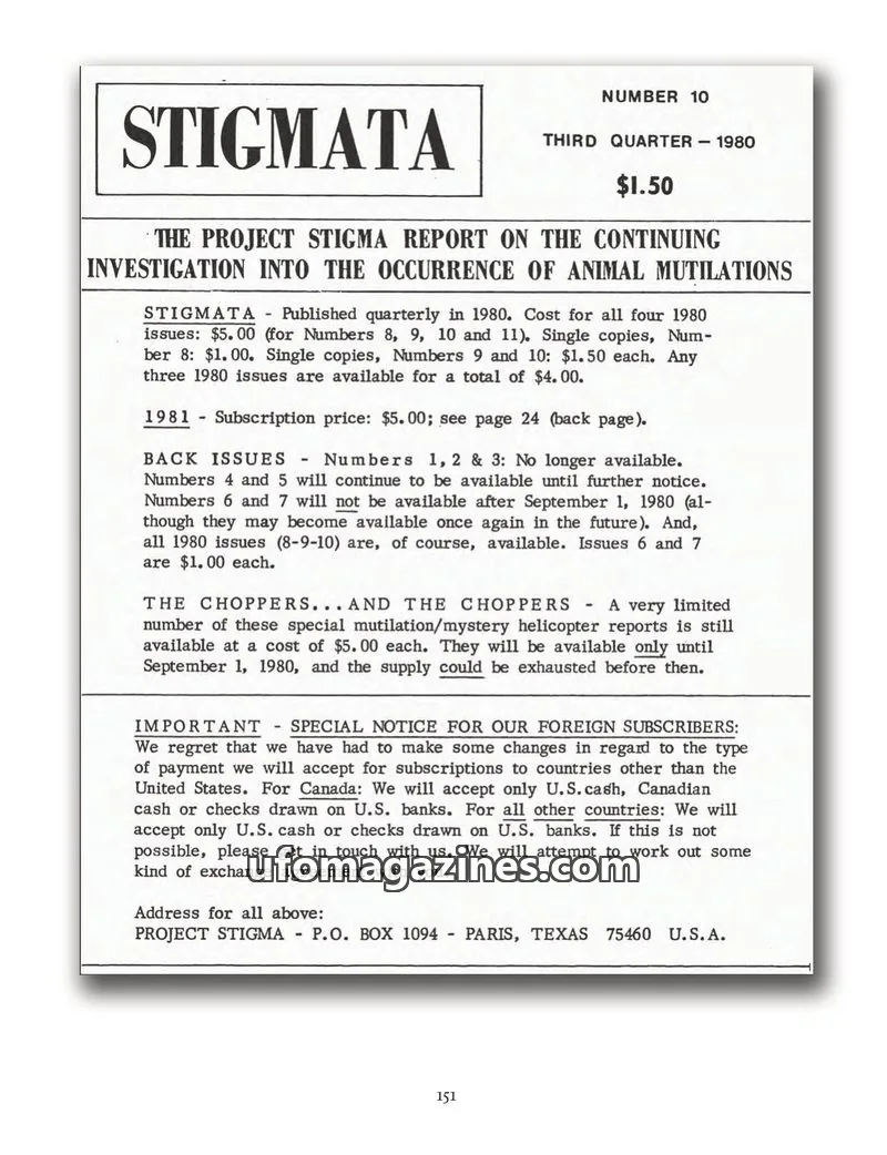 Cover of Stigmata (Animal mutilations) issue 10: STIGMATA