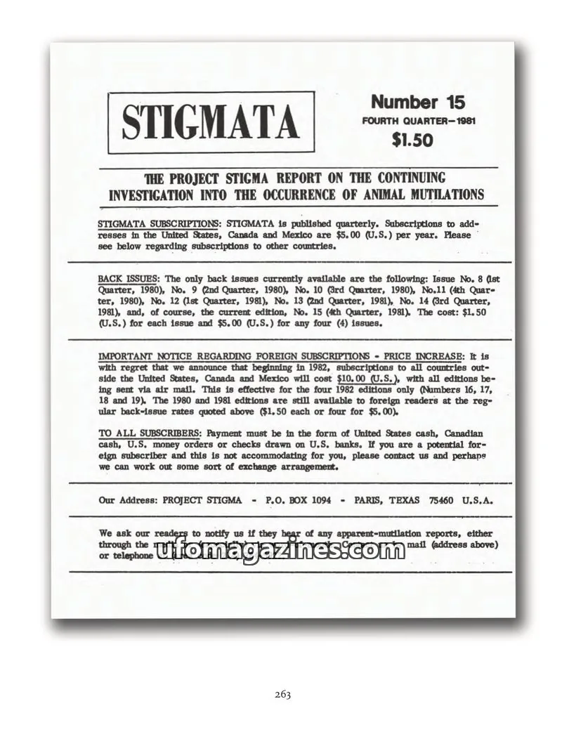 Cover of Stigmata (Animal mutilations) issue 15: STIGMATA