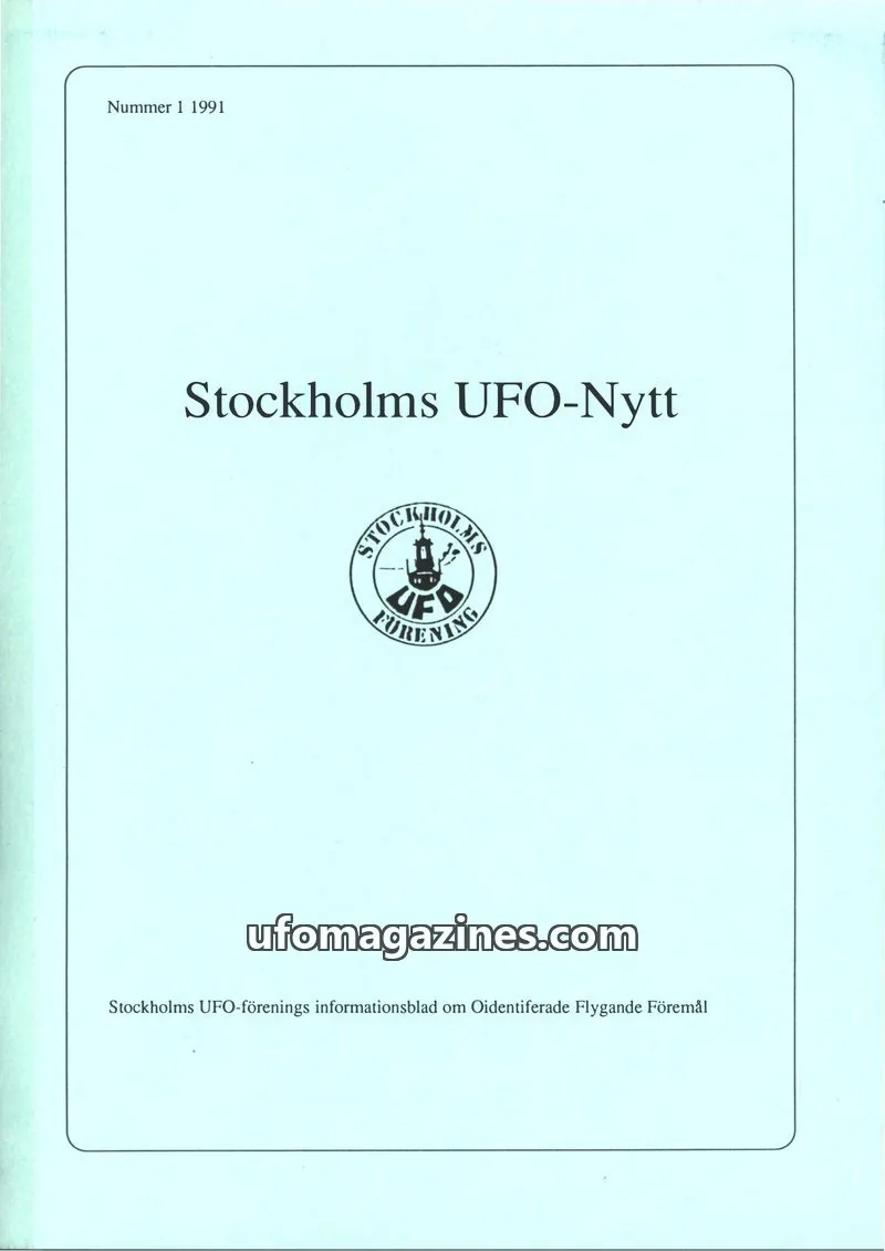 Cover of Stockholms UFO-Nytt issue 1: Stockholms UFO-Nytt