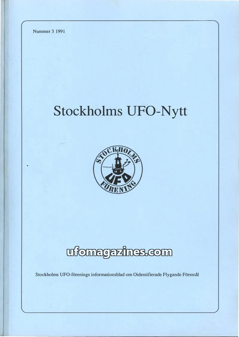 Cover of Stockholms UFO-Nytt issue Nummer 3 1991: Stockholms UFO-Nytt