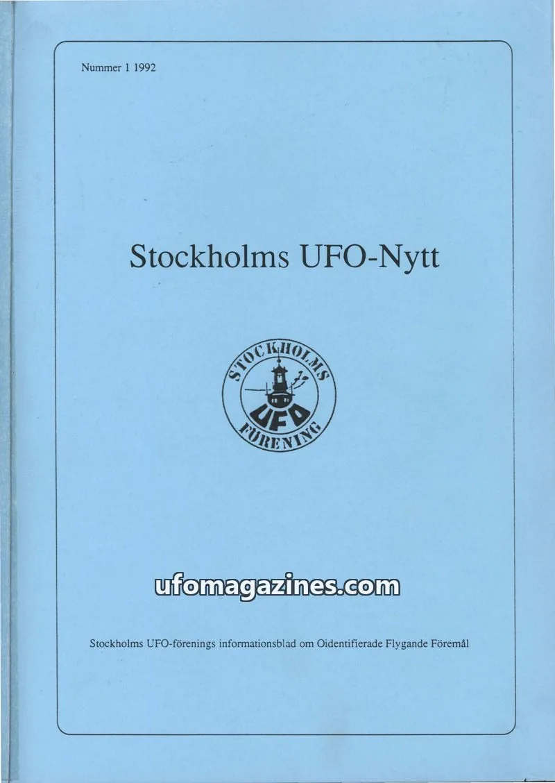 Cover of Stockholms UFO-Nytt issue 1: Stockholms UFO-Nytt