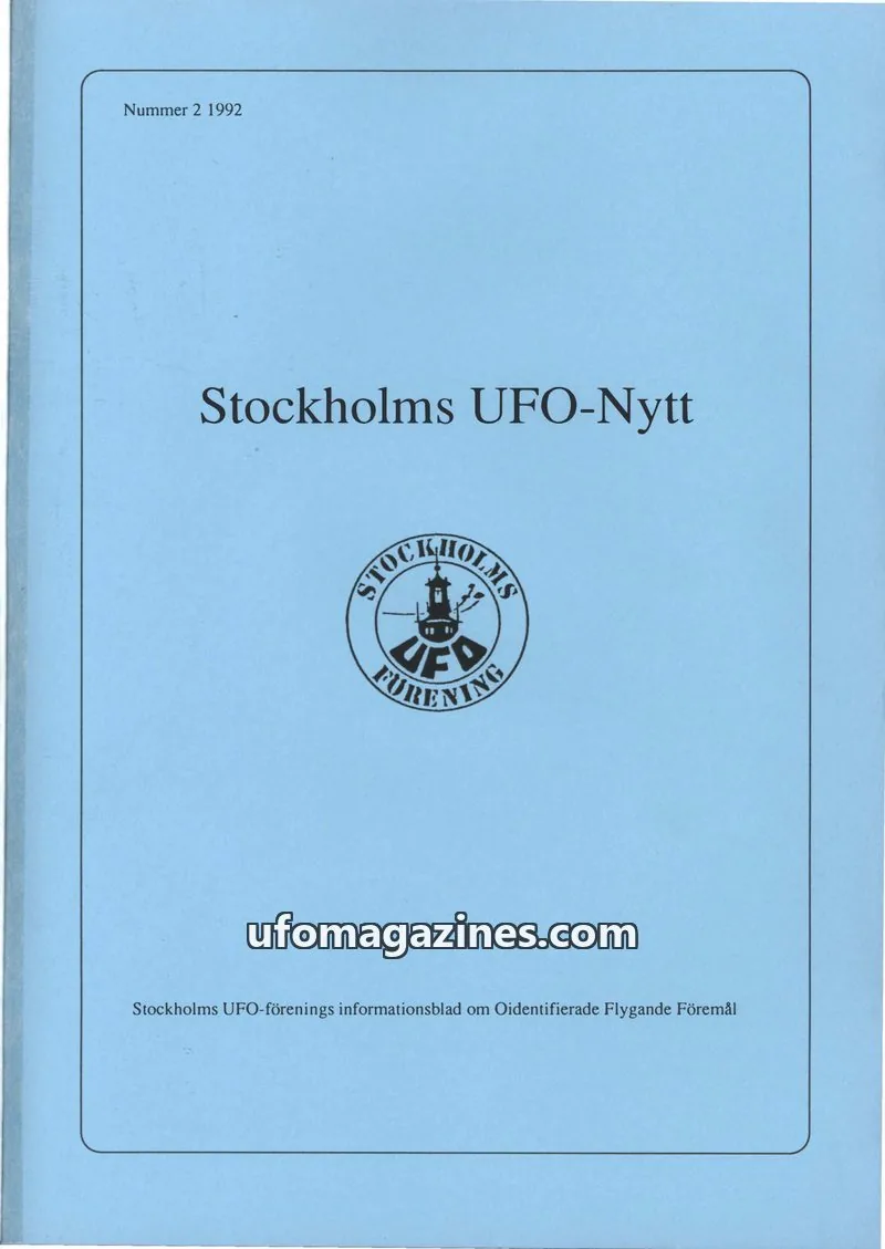 Cover of Stockholms UFO-Nytt issue 2: Stockholms UFO-Nytt