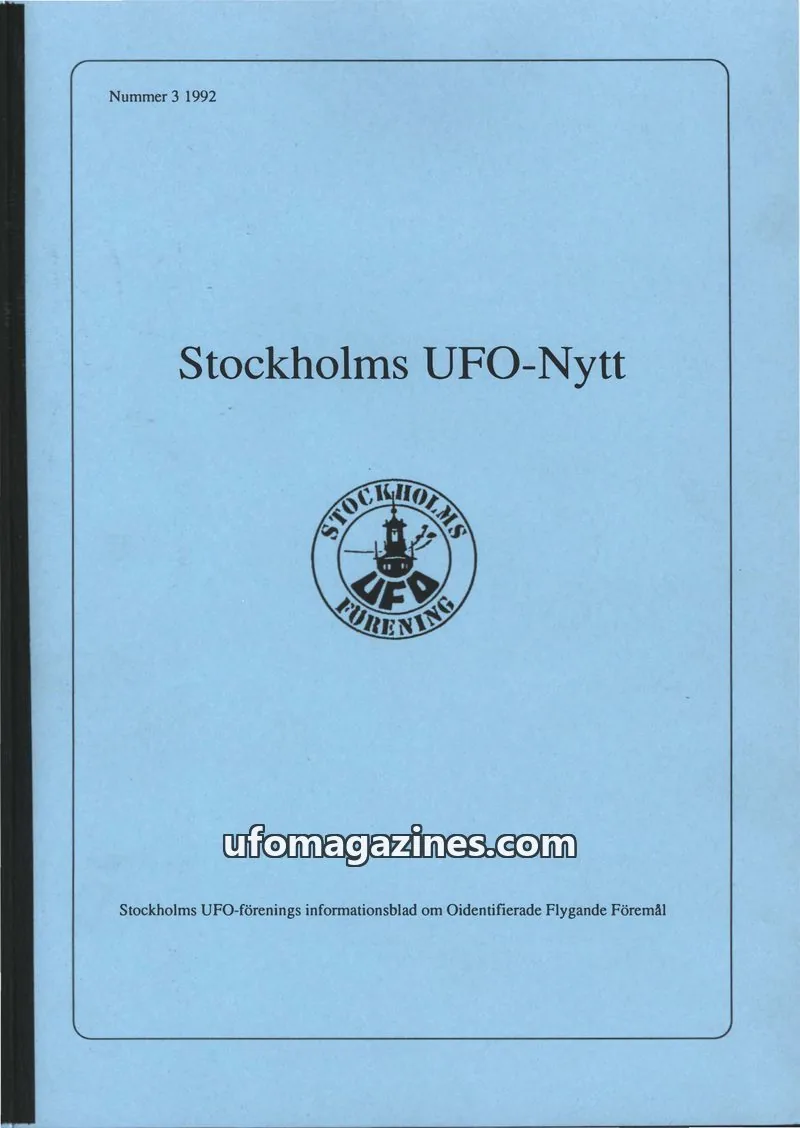 Cover of Stockholms UFO-Nytt issue 3: Stockholms UFO-Nytt