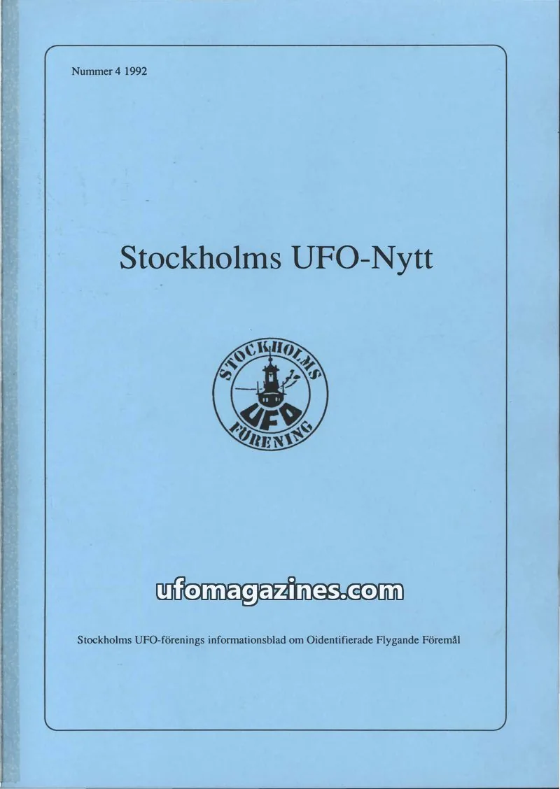Cover of Stockholms UFO-Nytt issue 4: Stockholms UFO-Nytt