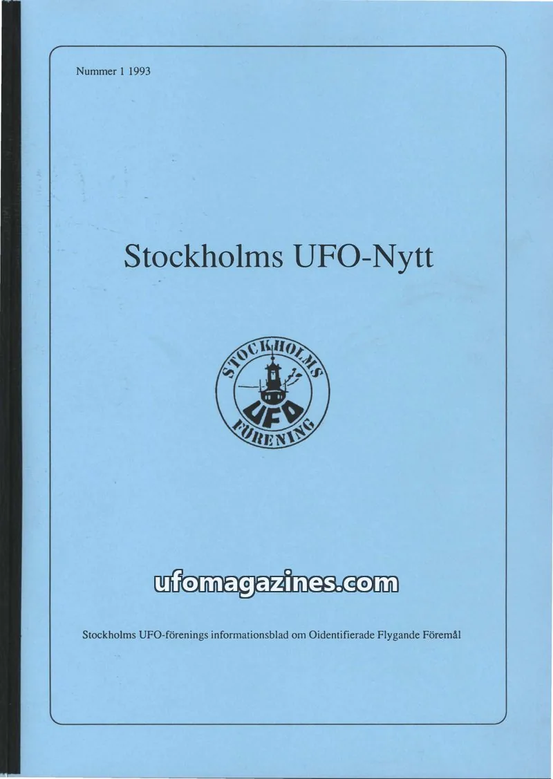 Cover of Stockholms UFO-Nytt issue 1: Stockholms UFO-Nytt