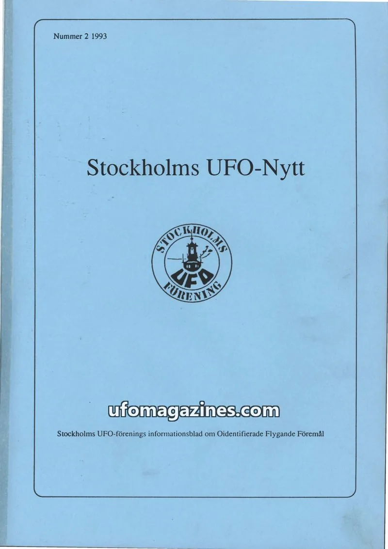 Cover of Stockholms UFO-Nytt issue 2: Stockholms UFO-Nytt