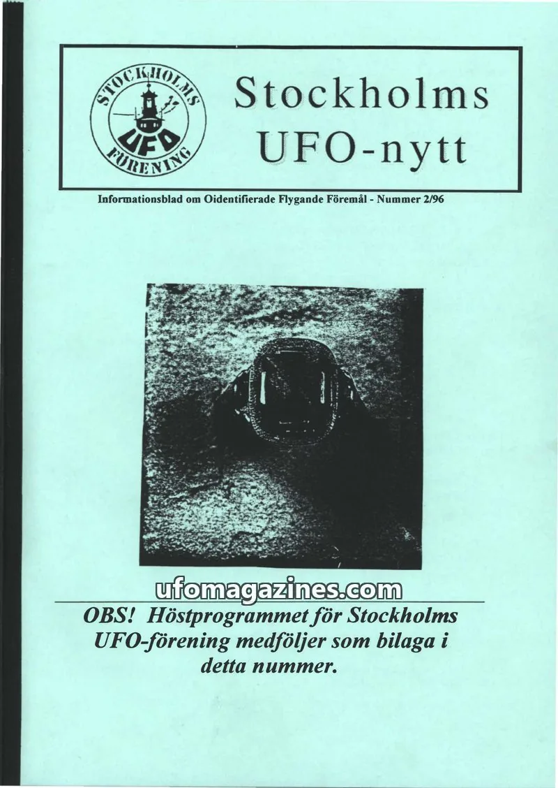 Cover of Stockholms UFO-Nytt issue 2/96: Stockholms UFO-nytt