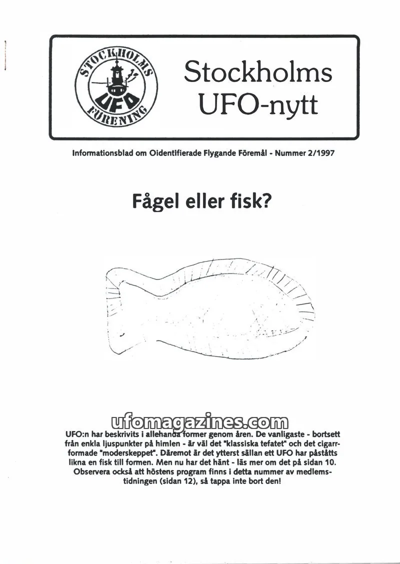 Cover of Stockholms UFO-Nytt issue 2/1997: Stockholms UFO-nytt