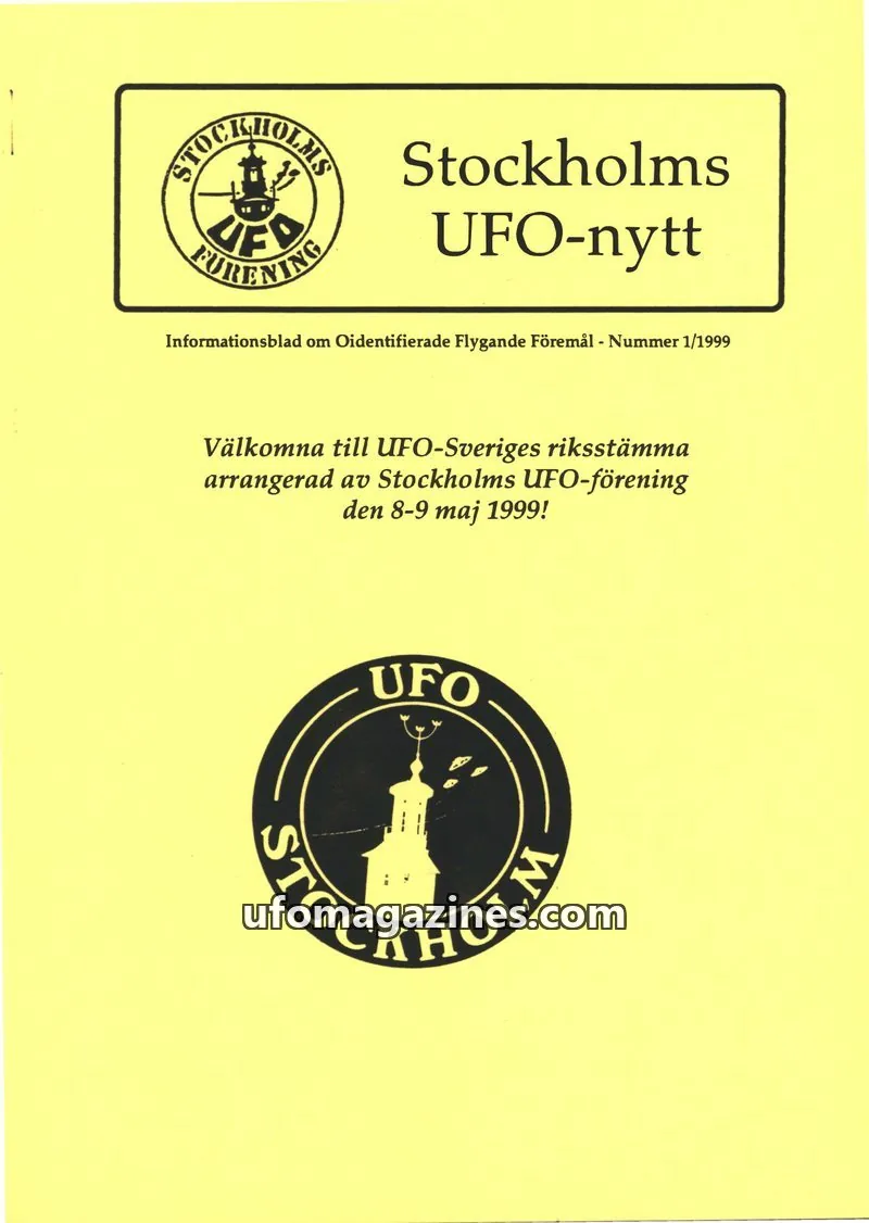 Cover of Stockholms UFO-Nytt issue 1/1999: Stockholms UFO-nytt