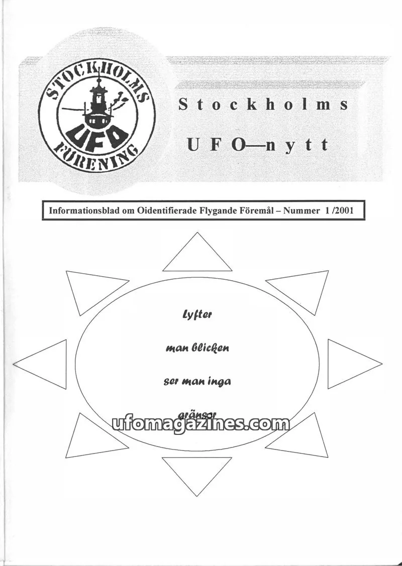 Cover of Stockholms UFO-Nytt issue 1/2001: Stockholms UFO-nytt