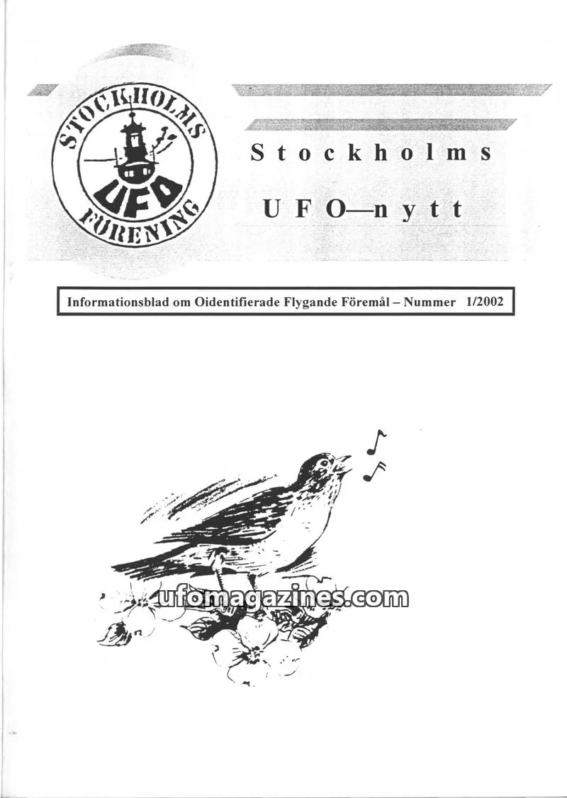 Cover of Stockholms UFO-Nytt issue 1/2002: Stockholms UFO-nytt