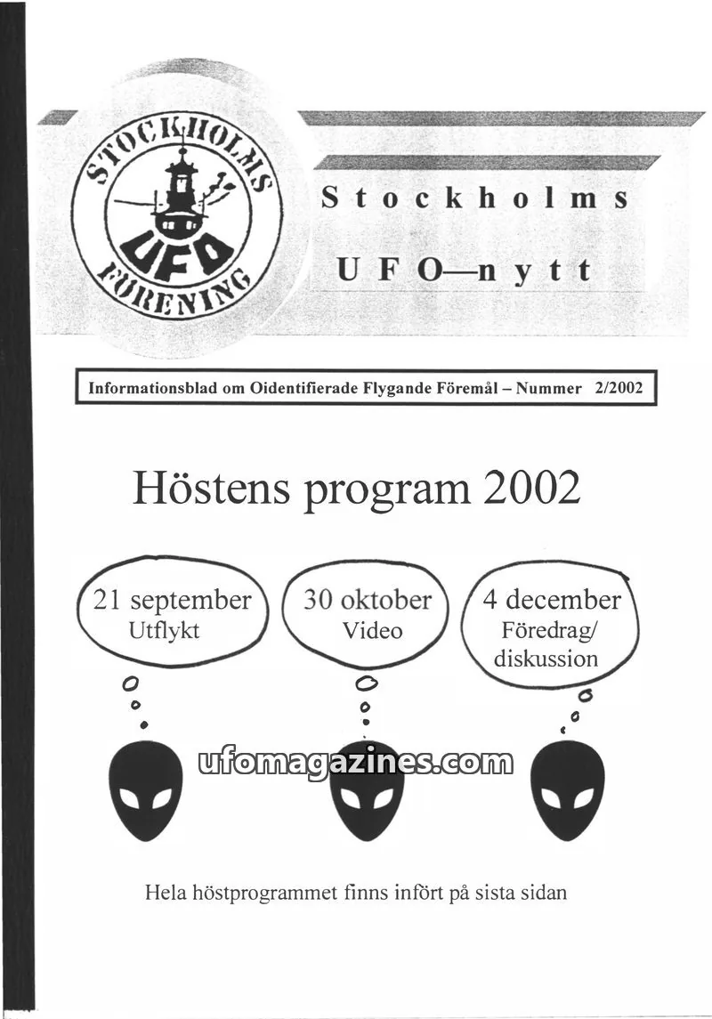 Cover of Stockholms UFO-Nytt issue 2/2002: Stockholms UFO-nytt