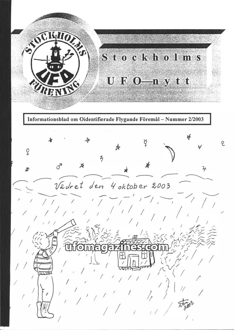 Cover of Stockholms UFO-Nytt issue 2/2003: Stockholms UFO-nytt