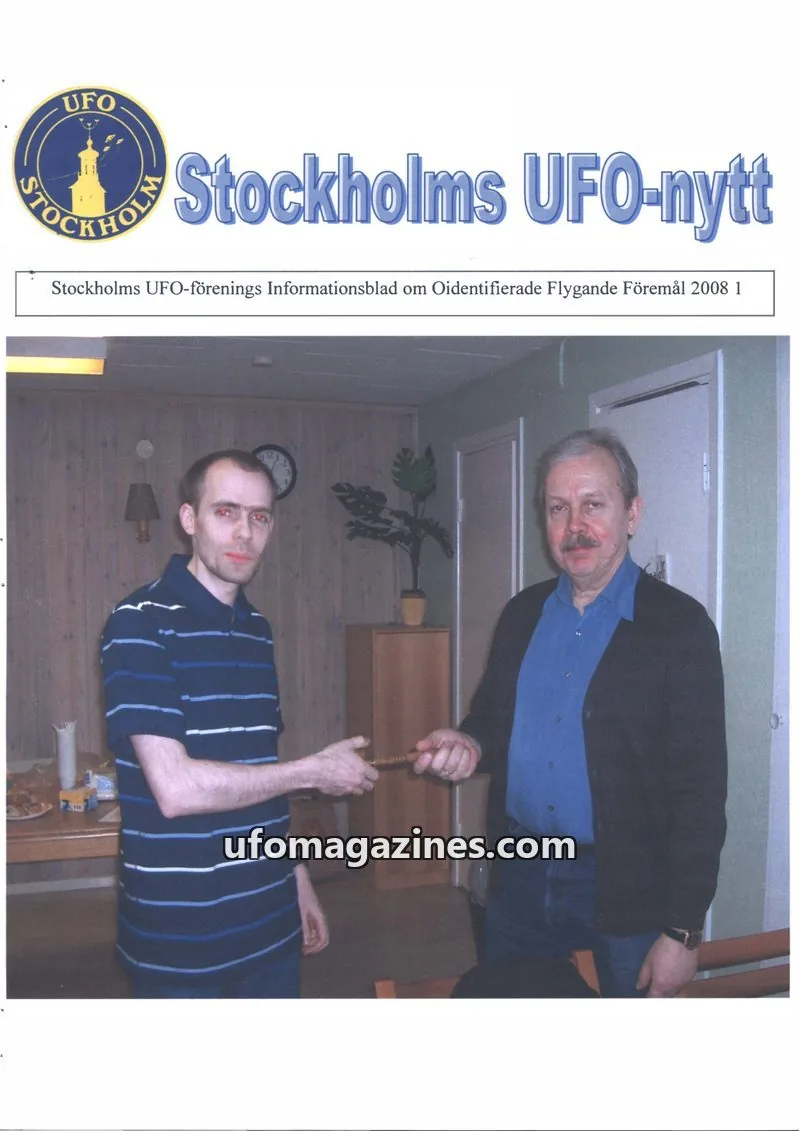 Cover of Stockholms UFO-Nytt issue 1/2008: Stockholms UFO-nytt