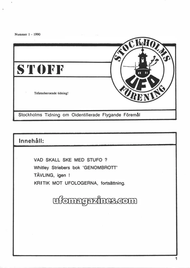 Cover of STUFO issue 1: STOFF