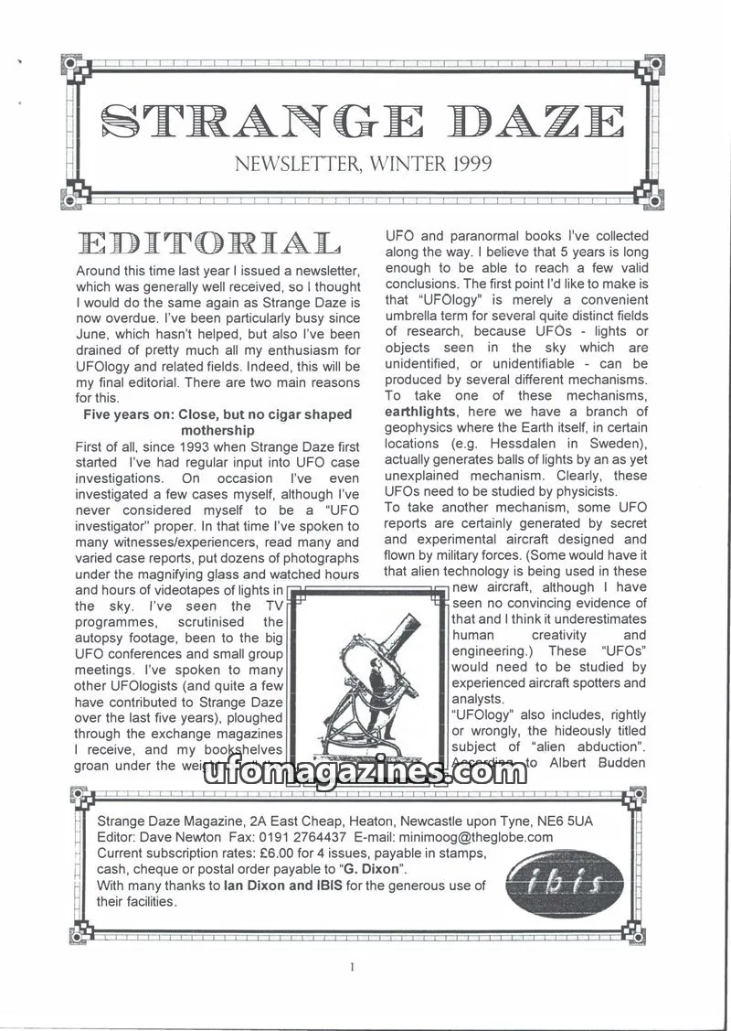Cover of Strange Daze (Dixon) issue WINTER 1999: STRANGE DAZE