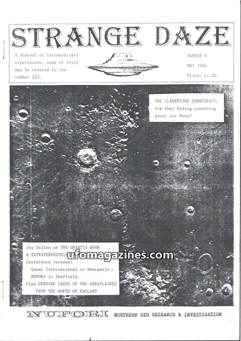 Cover of NUFORI issue 9: STRANGE DAZE