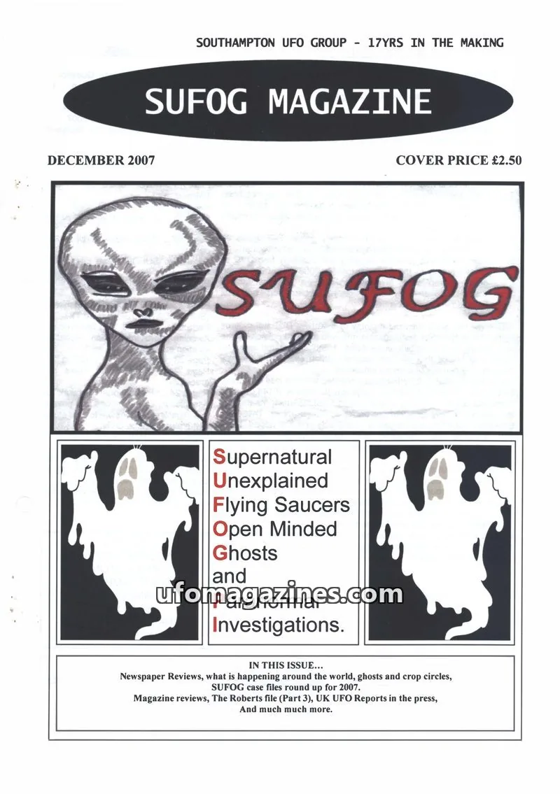 Cover of Southampton UFO Group issue December 2007: SUFOG MAGAZINE