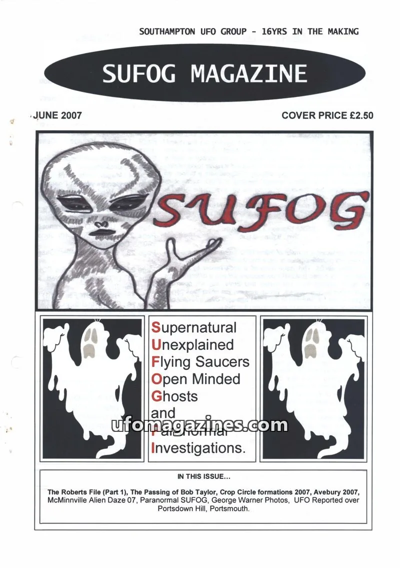 Cover of Southampton UFO Group issue JUNE 2007: SUFOG MAGAZINE