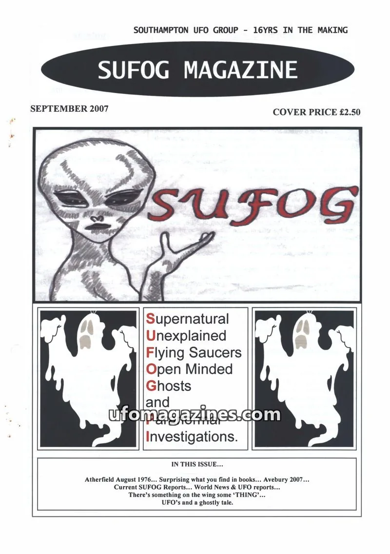 Cover of Southampton UFO Group issue September 2007: SUFOG MAGAZINE