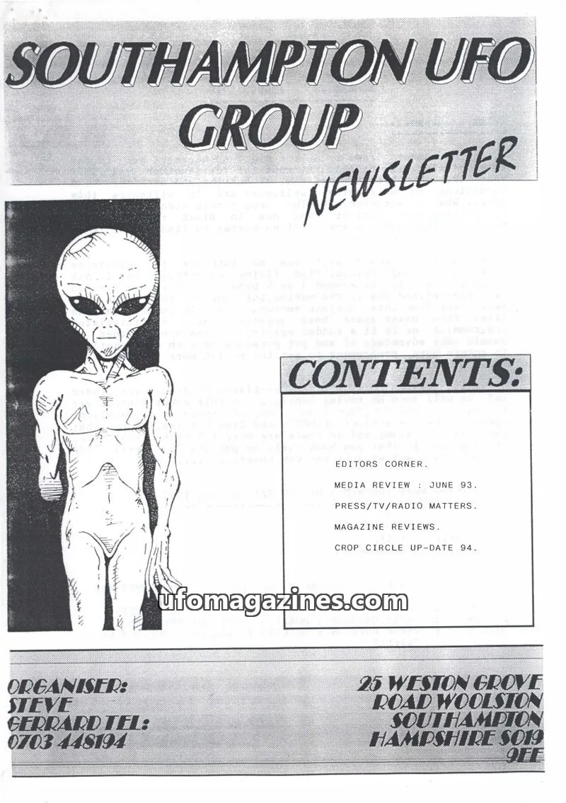 Cover of Southampton UFO Group issue 46: SOUTHAMPTON UFO GROUP NEWSLETTER