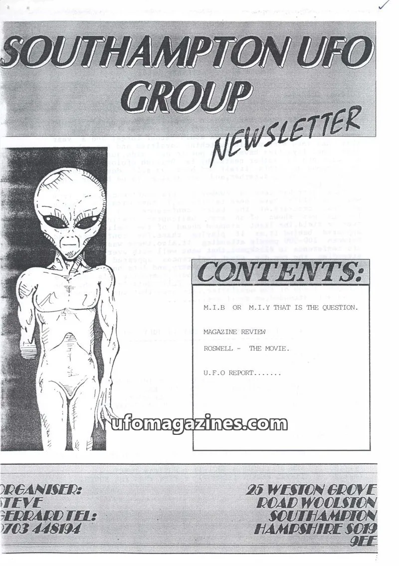 Cover of Southampton UFO Group issue 47: SOUTHAMPTON UFO GROUP NEWSLETTER
