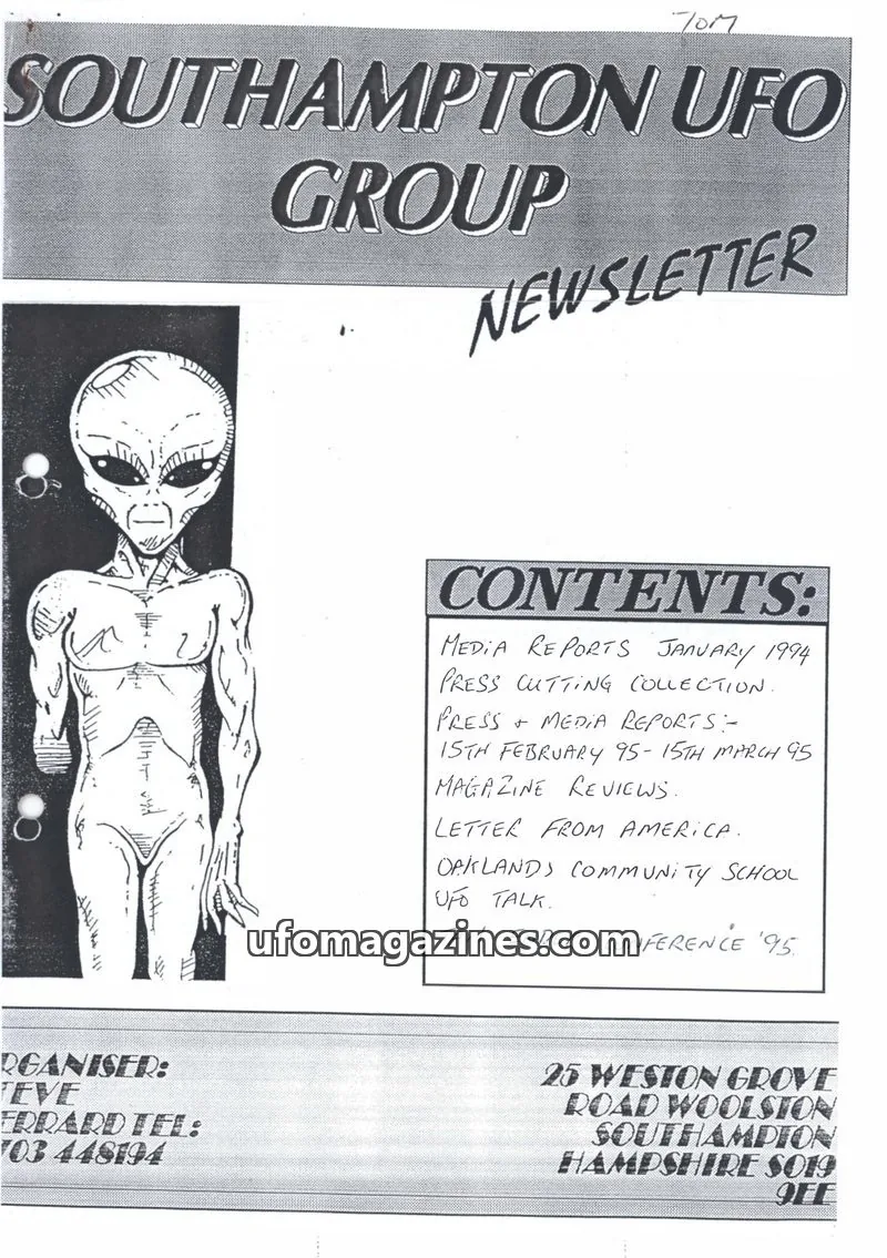 Cover of Southampton UFO Group issue 53: SOUTHAMPTON UFO GROUP NEWSLETTER