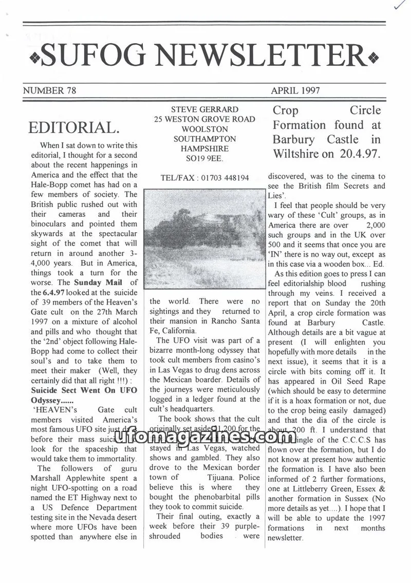 Cover of SUFOG issue 78: SUFOG NEWSLETTER