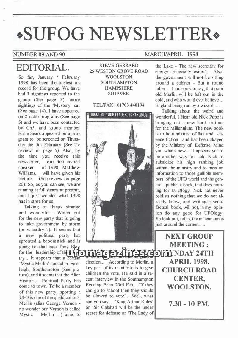 Cover of SUFOG issue 89 AND 90: SUFOG NEWSLETTER