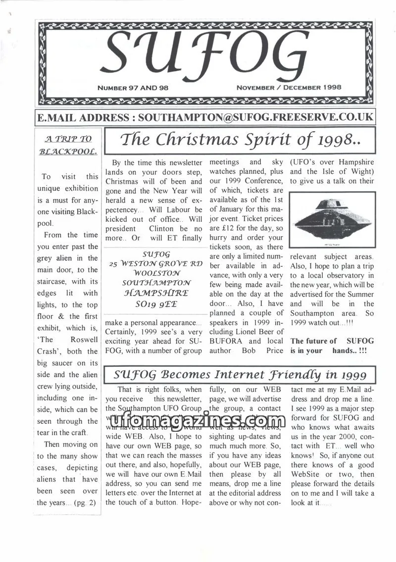 Cover of Southampton UFO Group issue 97 AND 98: SUFOG
