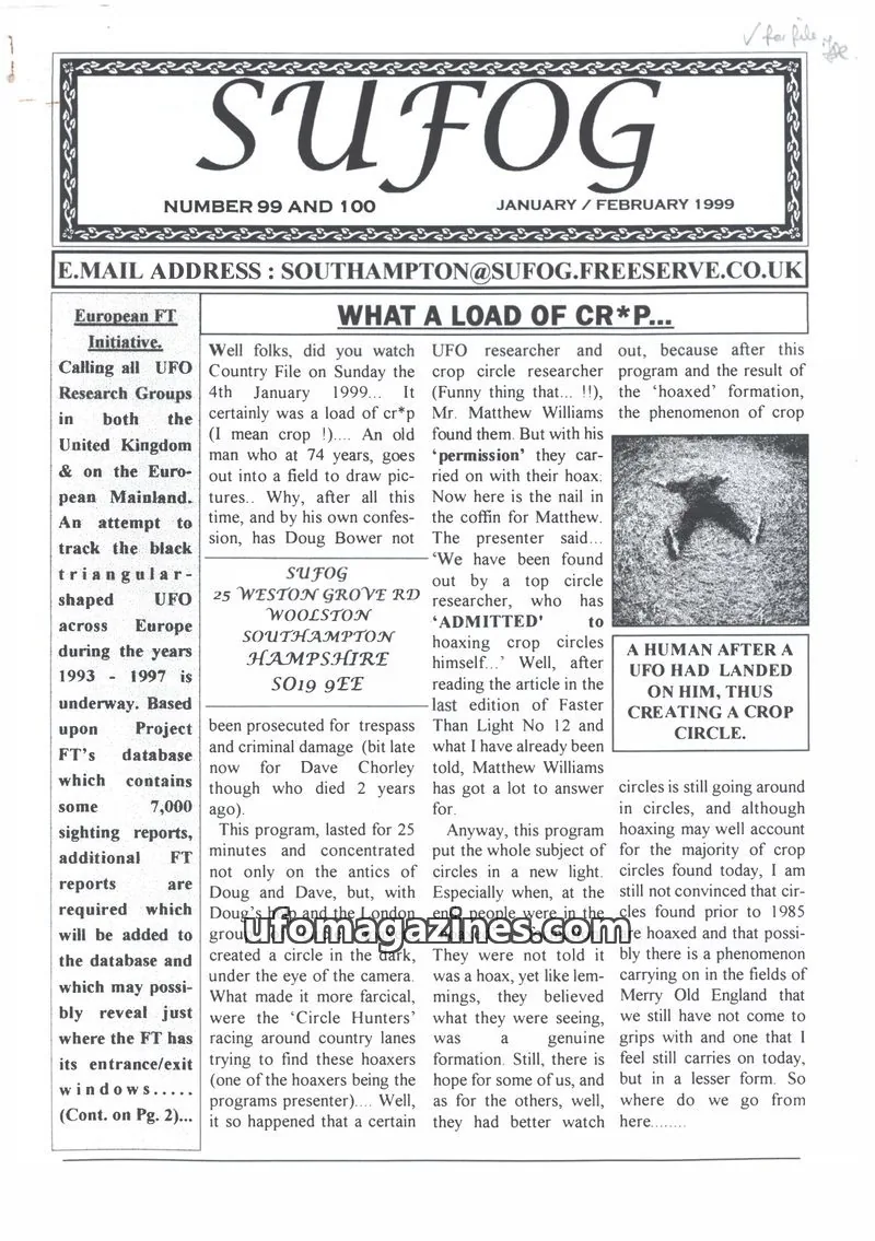 Cover of SUFOG issue 99 AND 100: SUFOG