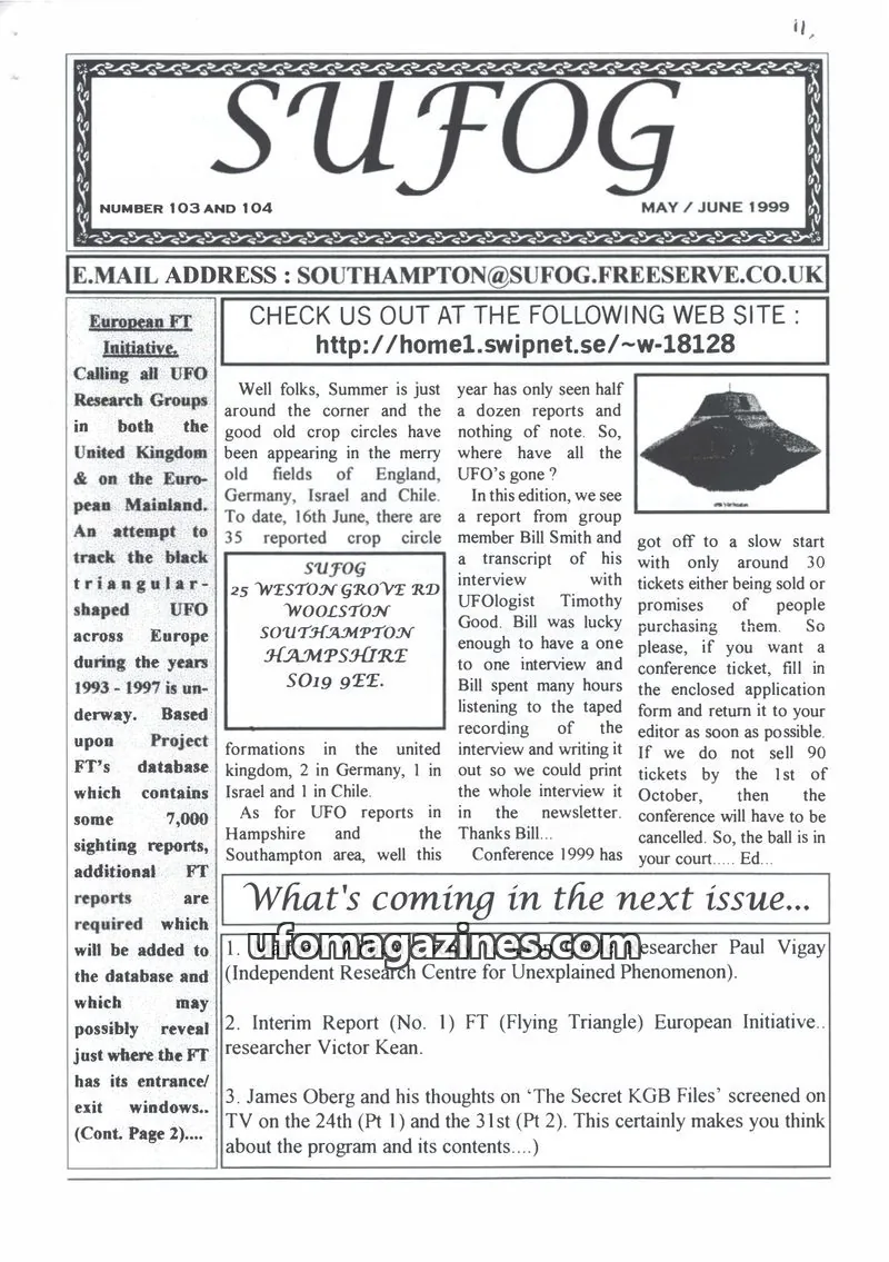 Cover of SUFOG issue 103 AND 104: SUFOG