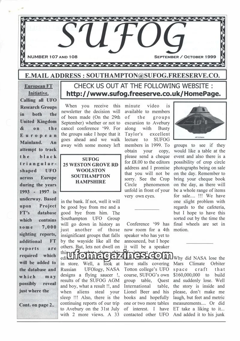 Cover of SUFOG issue 107 AND 108: SUFOG