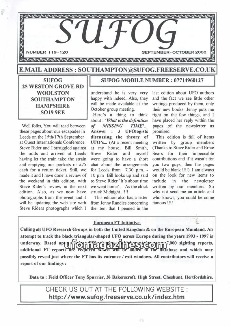 Cover of SUFOG issue 119-120: SUFOG
