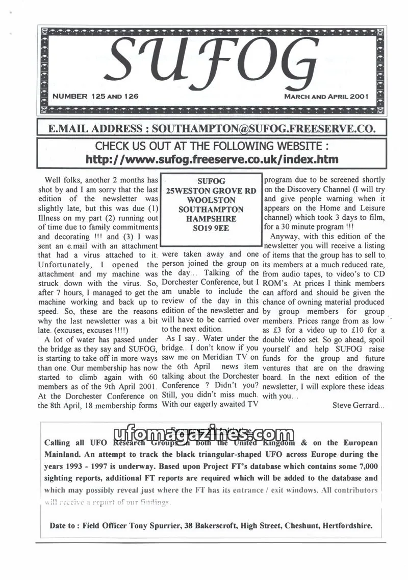 Cover of SUFOG issue 125 AND 126: SUFOG