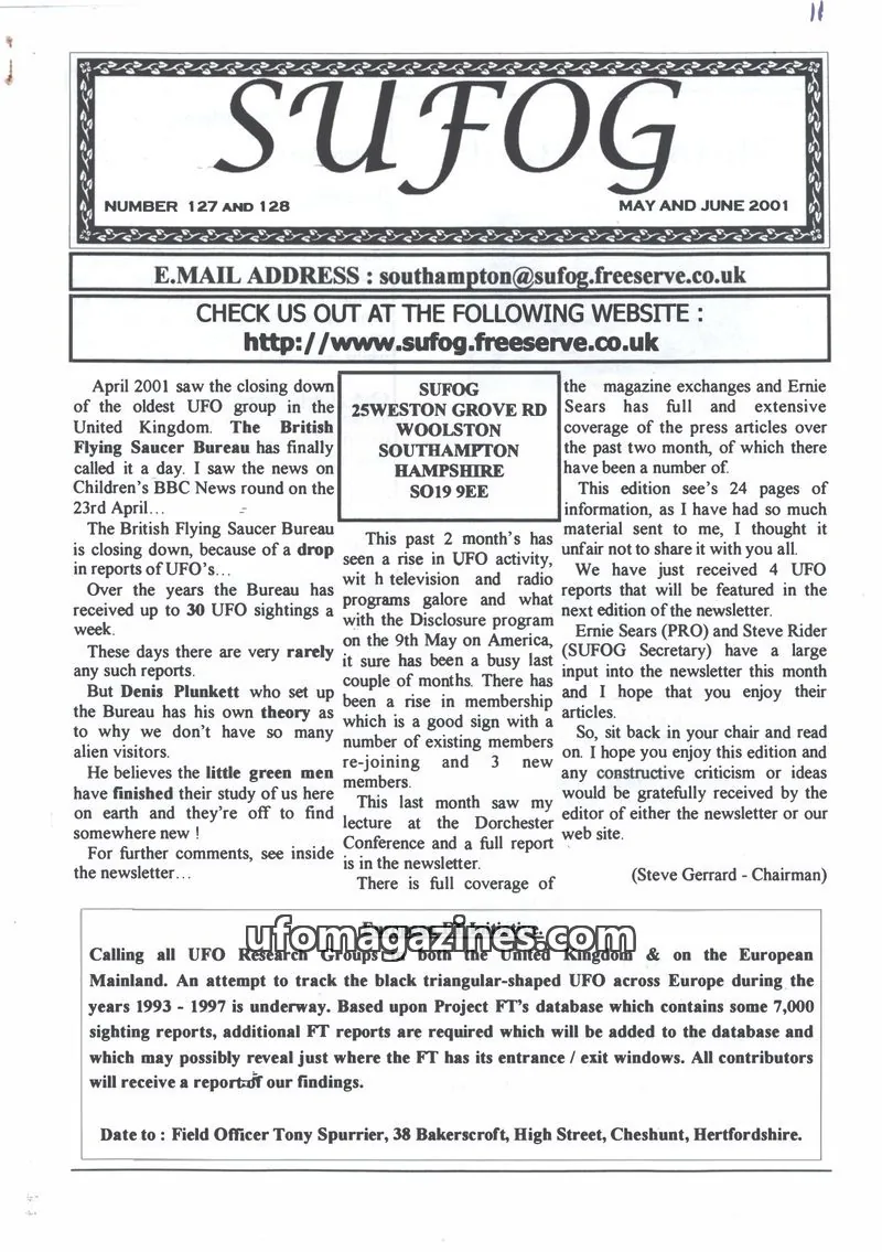 Cover of SUFOG issue 127 AND 128: SUFOG