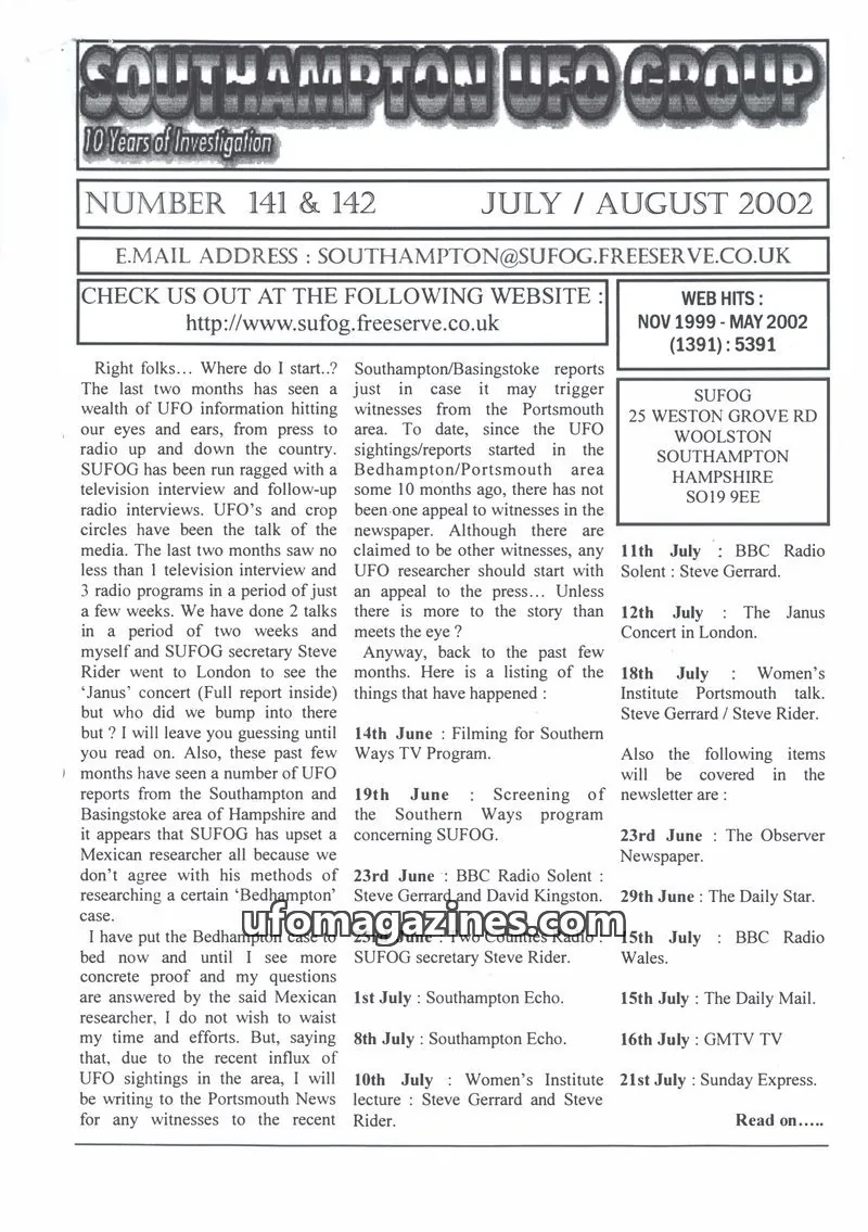 Cover of SUFOG issue 141 & 142: SUFOG