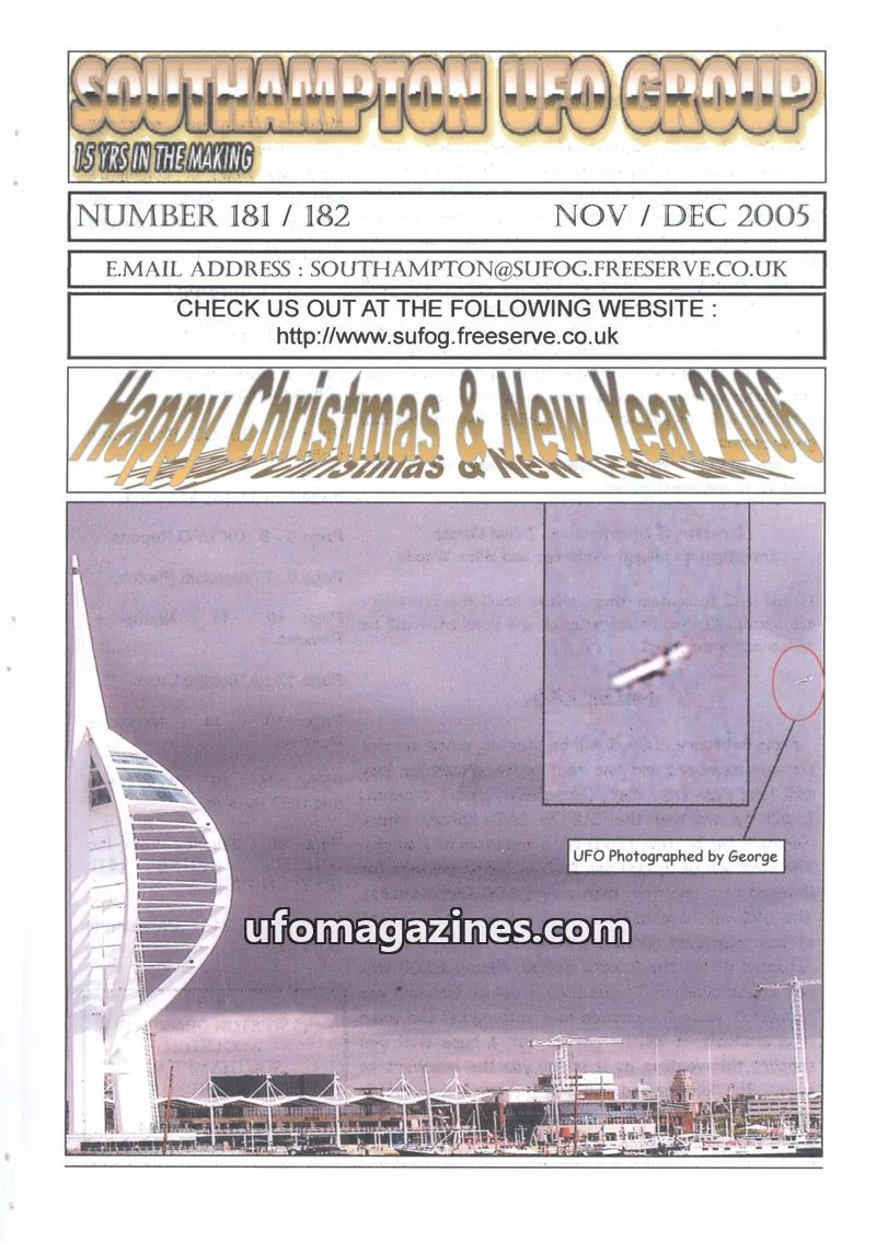 Cover of Southampton UFO Group issue 181 / 182: SOUTHAMPTON UFO GROUP