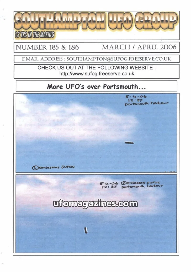 Cover of SUFOG issue 185 & 186: SOUTHAMPTON UFO GROUP