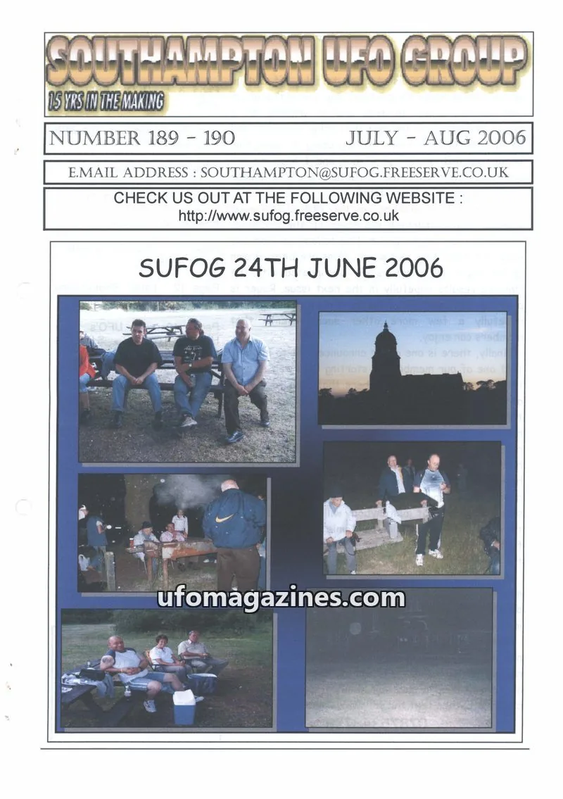 Cover of Southampton UFO Group issue 189 - 190: SUFOG