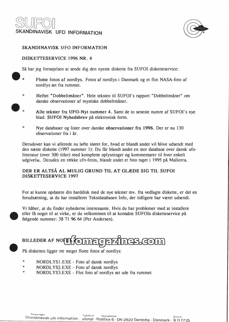Cover of SUFOI issue 1996 NR. 4: SUFOI SKANDINAVISK UFO INFORMATION