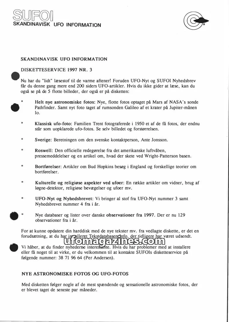 Cover of SUFOI issue 1997 NR. 3: SUFOI SKANDINAVISK UFO INFORMATION