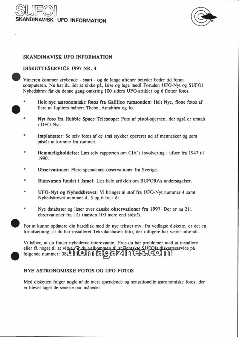 Cover of SUFOI issue 1997 NR. 4: SUFOI SKANDINAVISK UFO INFORMATION