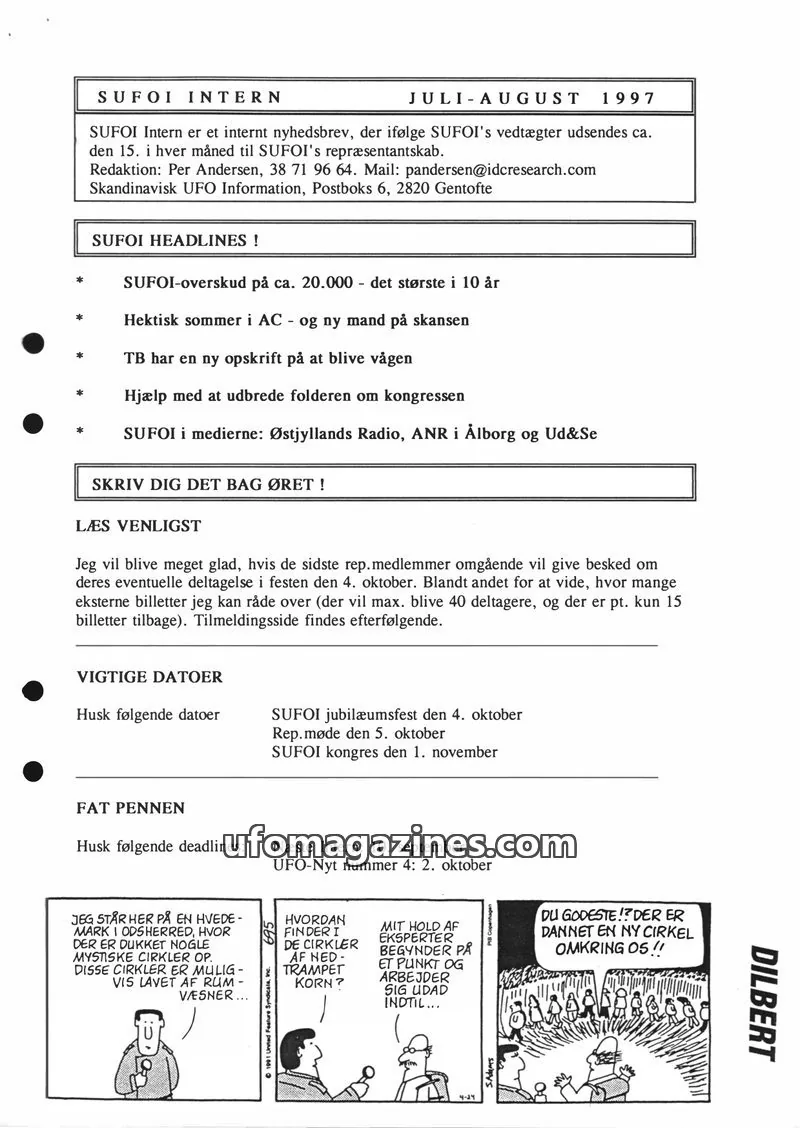 Cover of SUFOI Intern issue JULI-AUGUST 1997: SUFOI INTERN